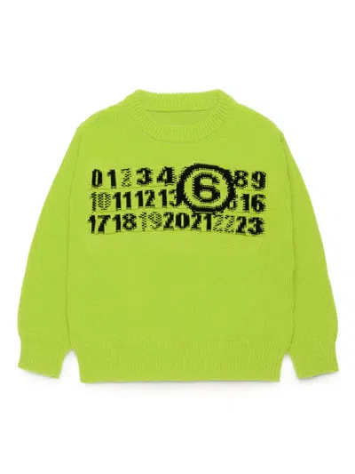 Mm6 Maison Margiela Kids' Numbers Jumper In Grün
