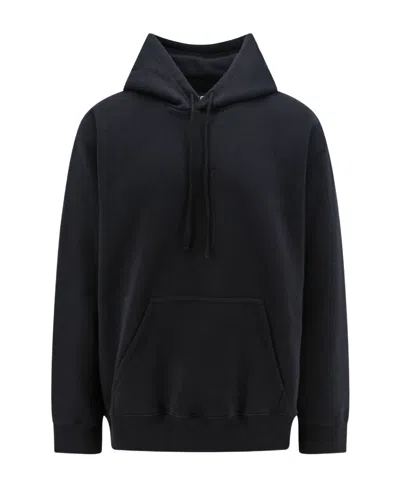 Mm6 Maison Margiela Oversize Cotton Blend Sweatshirt In Black