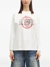 Mm6 Maison Margiela Numbers-motid Long-sleeved T-shirt In White