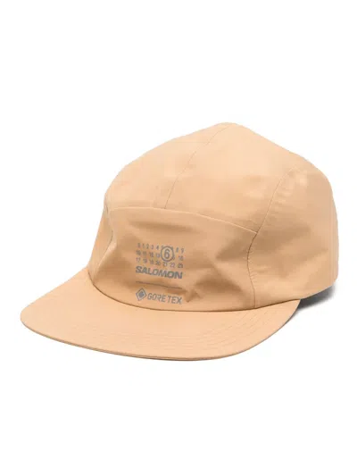 Mm6 Maison Margiela Numbers-motif Baseball Cap In Neutrals