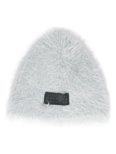 Mm6 Maison Margiela Numbers-motif Beanie In Blue
