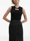 Mm6 Maison Margiela Numbers-motif Sleeveless Top In Black