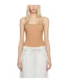 Mm6 Maison Margiela Numbers-motif Bodysuit In Brown
