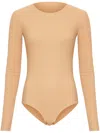 Mm6 Maison Margiela Long-sleeved Bodysuit In Neutrals