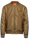 Mm6 Maison Margiela Numbers-motif Bomber Jacket In Brown