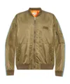 Mm6 Maison Margiela Numbers-motif Bomber Jacket In Green
