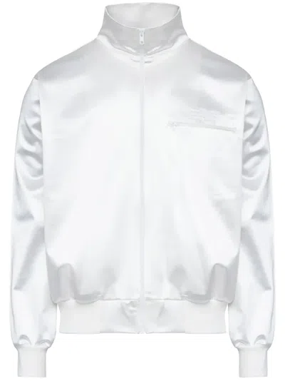 Mm6 Maison Margiela Numbers-motif Bomber Jacket In White