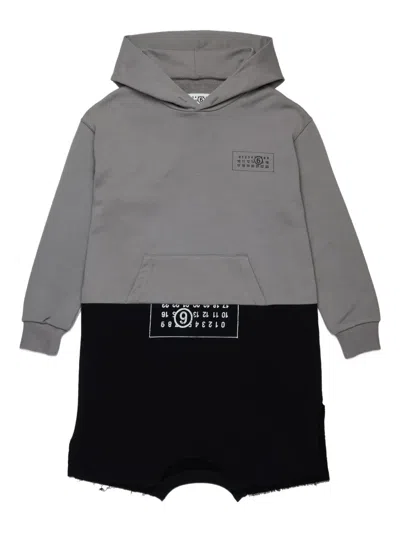 Mm6 Maison Margiela Kids' Numbers-motif Cotton Dress In Gray