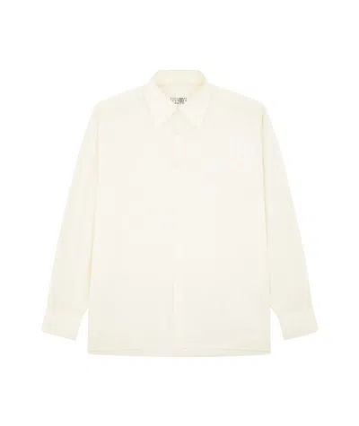 Mm6 Maison Margiela Numbers-motif Cotton Shirt In White