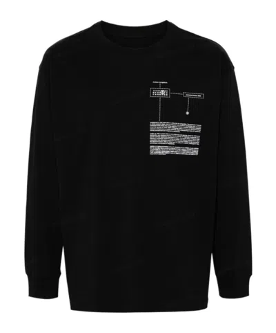 Mm6 Maison Margiela Numbers-motif Cotton T-shirt In Black