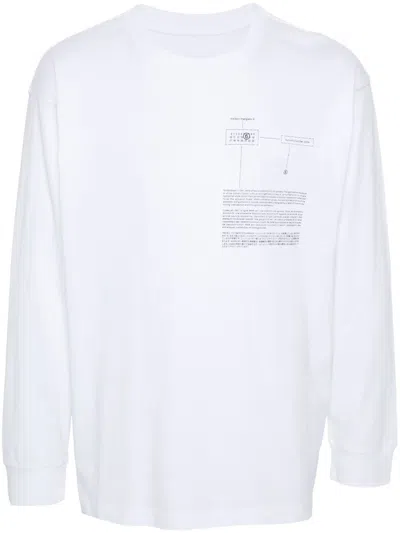 Mm6 Maison Margiela T-shirt Mit Nummern-motiv In Weiss