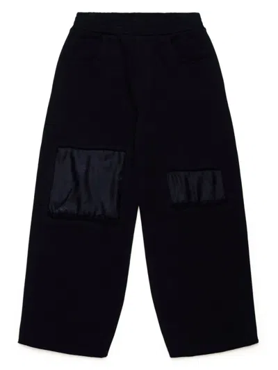 Mm6 Maison Margiela Kids' Numbers-motif Cotton Trousers In Black