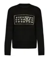 Mm6 Maison Margiela Numbers-motif Crew-neck Jumper In Black
