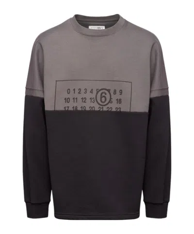 Mm6 Maison Margiela Numbers-motif Crew-neck Sweatshirt In Multicolor