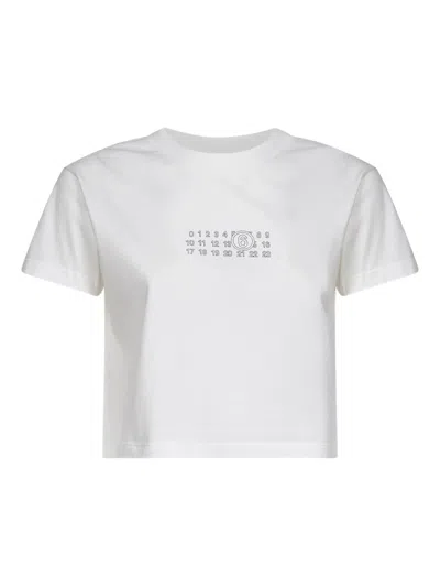 MM6 MAISON MARGIELA NUMBERS MOTIF CROPPED T-SHIRT