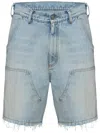 Mm6 Maison Margiela Numbers-motif Denim Shorts In Blue