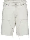 Mm6 Maison Margiela Numbers-motif Denim Shorts In White