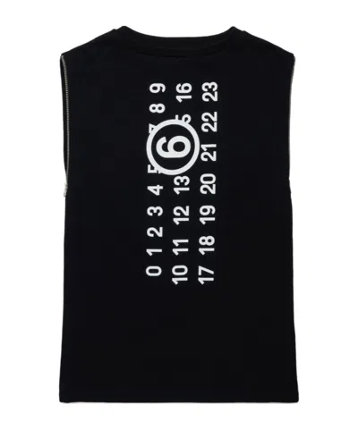 Mm6 Maison Margiela Kids' Numbers-motif Dress In Black