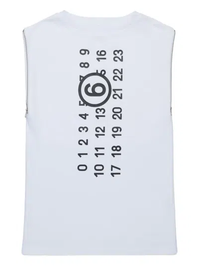 Mm6 Maison Margiela Kids' Numbers-motif Dress In White