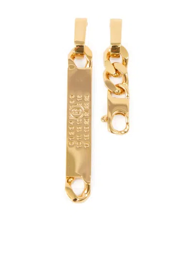 Mm6 Maison Margiela Numbers-motif Drop Earrings In 金色