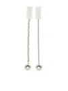 Mm6 Maison Margiela Numbers-motif Drop Earrings In Silver