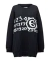Mm6 Maison Margiela Numbers-motif Drop-shoulder Jumper In Black