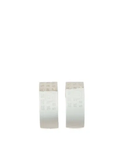 Mm6 Maison Margiela Numbers-motif Earrings In Silver