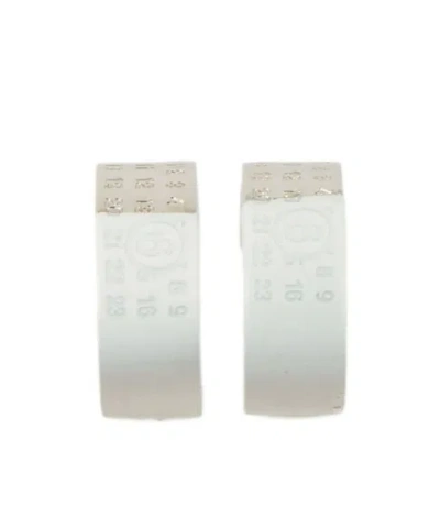 Mm6 Maison Margiela Numbers-motif Earrings In Silver