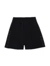 Mm6 Maison Margiela Numbers Motif-embroidered Shorts In Black