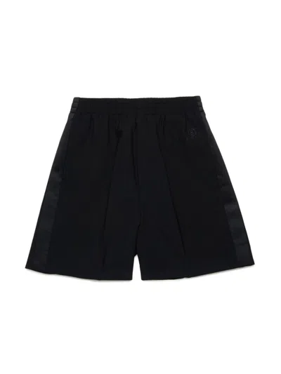Mm6 Maison Margiela Kids' Numbers Motif-embroidered Shorts In Black