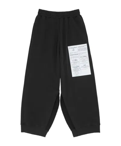 Mm6 Maison Margiela Black Track Pants With Cut-out Details