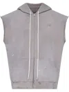 Mm6 Maison Margiela Mm6 By Maison Margiela Numbers-motif Hoodie With Artistic Paint Splatter Detail In Grey