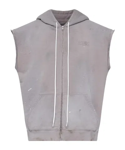 MM6 MAISON MARGIELA MM6 MAISON MARGIELA NUMBERS-MOTIF DRAWSTRING HOODIE VEST