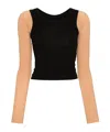 Mm6 Maison Margiela Numbers-motif Layered Top In Black
