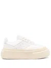 Mm6 Maison Margiela Numbers-motif Leather Sneakers In White
