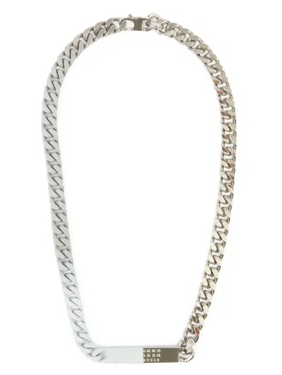 Mm6 Maison Margiela Numbers-motif Necklace In 银色