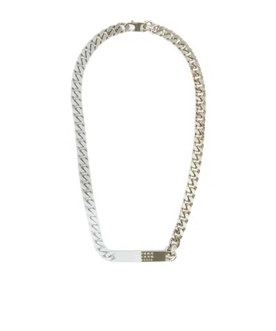 Mm6 Maison Margiela Numbers-motif Necklace In Silver