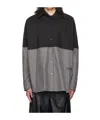 Mm6 Maison Margiela Numbers-motif Panelled Shirt In Black
