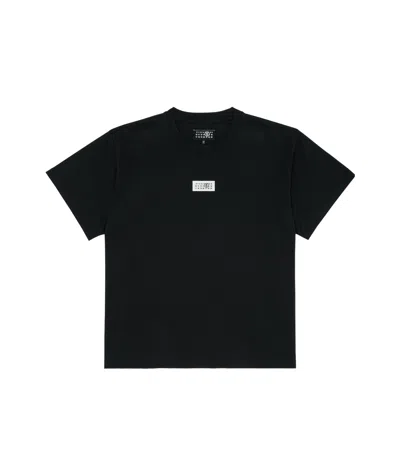Mm6 Maison Margiela Numbers Motif-patch Cotton T-shirt In Black
