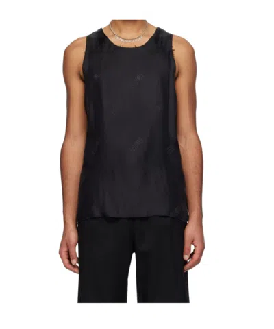 Mm6 Maison Margiela Numbers Motif-print Panelled Tank Top In Black
