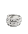 Mm6 Maison Margiela Numbers-motif Ring In Gray