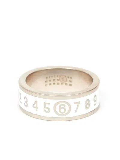 Mm6 Maison Margiela Numbers-motif Ring In Silver