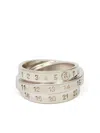 Mm6 Maison Margiela Triple Signature Numeric Logo Ring In Silver