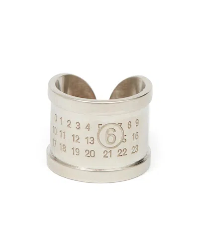 Mm6 Maison Margiela Numbers-motif Ring In White