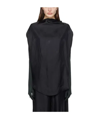 Mm6 Maison Margiela Numbers-motif Sleeveless Blouse In Black