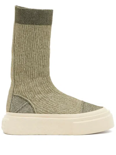Mm6 Maison Margiela Numbers-motif Sneakers In Green