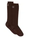 Mm6 Maison Margiela Brown Stretch Viscose Blend Socks In Brown
