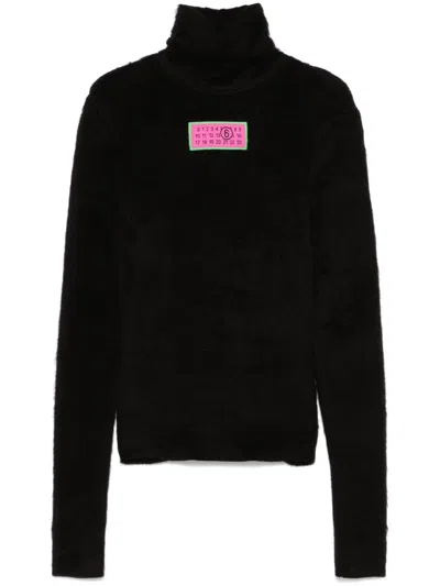 Mm6 Maison Margiela Numbers-motif Sweater In Black