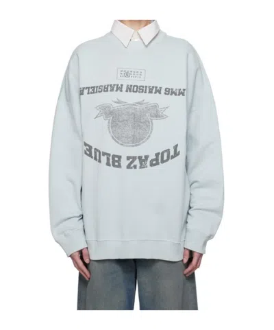 Mm6 Maison Margiela Numbers-motif Sweatshirt In White