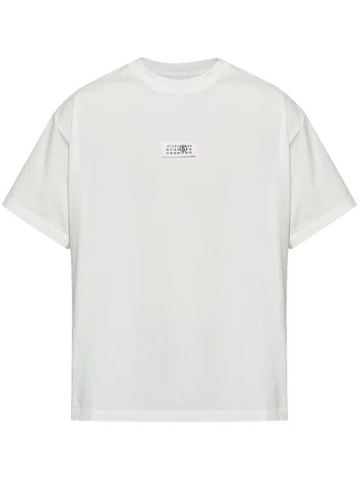 Mm6 Maison Margiela Mm6 By Maison Margiela Minimalist Logo Short Sleeve T-shirt In White